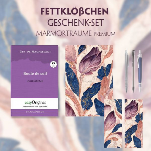 Guy de Maupassant - Fettklößchen Geschenkset (mit Audio-Online) + Marmorträume Schreibset Premium