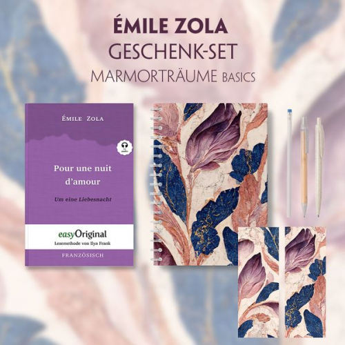 Emile Zola - Émile Zola Geschenkset (mit Audio-Online) + Marmorträume Schreibset Basics