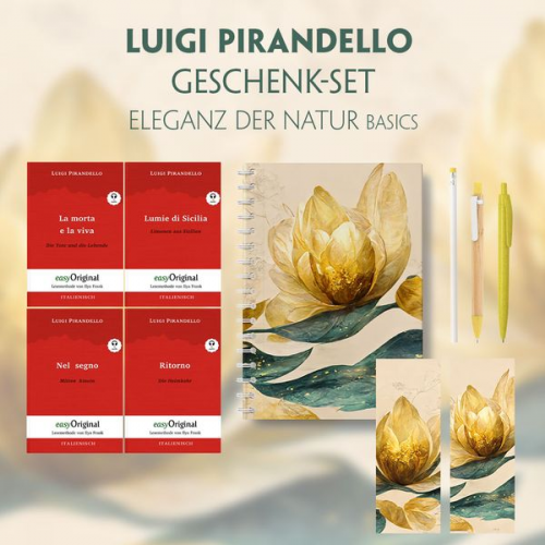 Luigi Pirandello - Luigi Pirandello Geschenkset - 4 Bücher (mit Audio-Online) + Eleganz der Natur Schreibset Basics