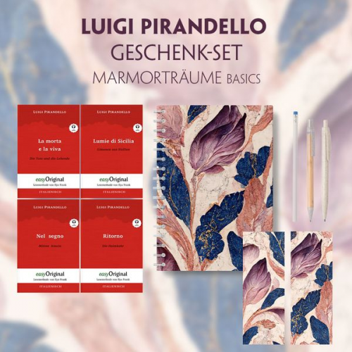 Luigi Pirandello - Luigi Pirandello Geschenkset - 4 Bücher (mit Audio-Online) + Marmorträume Schreibset Basics