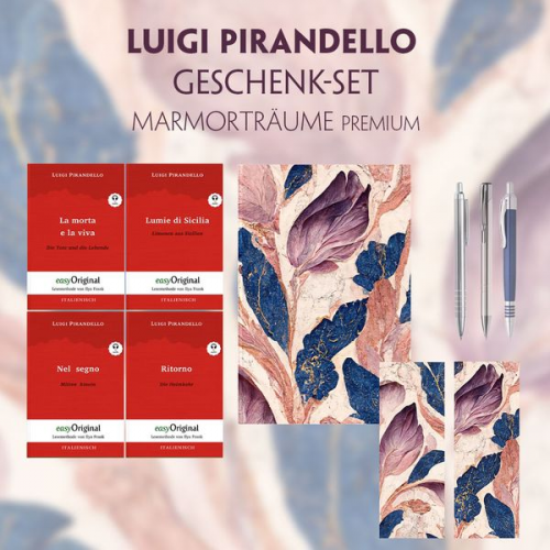 Luigi Pirandello - Luigi Pirandello Geschenkset - 4 Bücher (mit Audio-Online) + Marmorträume Schreibset Premium