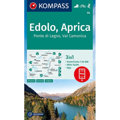 KOMPASS Wanderkarte 94 Edolo, Aprica, Ponte di Legno, Val Camonica 1:50.000