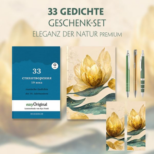 Ilya Frank - 33 russische Gedichte Geschenkset (Buch mit Audio-Online) + Eleganz der Natur Schreibset Premium