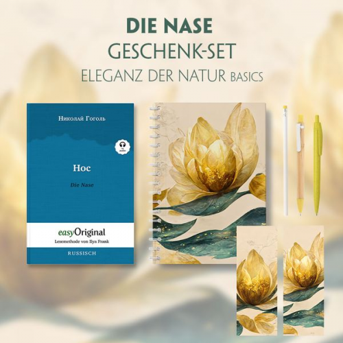 Nikolai Wassiljewitsch Gogol - Die Nase Geschenkset (Buch mit Audio-Online) + Eleganz der Natur Schreibset Basics