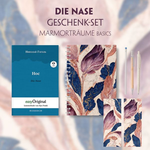 Nikolai Wassiljewitsch Gogol - Die Nase Geschenkset (Buch mit Audio-Online) + Marmorträume Schreibset Basics