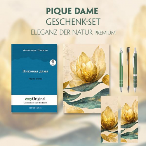 Alexander Puschkin - Pique Dame Geschenkset (Buch mit Audio-Online) + Eleganz der Natur Schreibset Premium