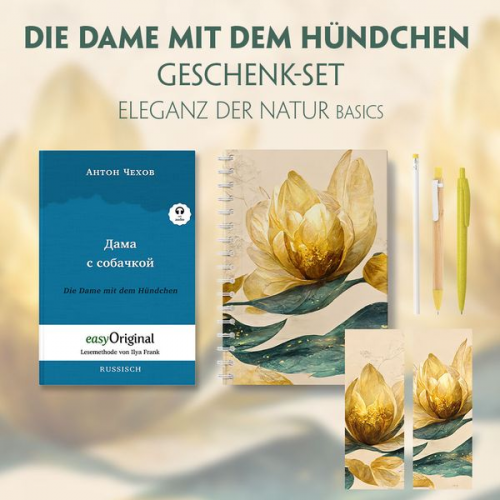 Anton Pawlowitsch Tschechow - Die Dame mit dem Hündchen Geschenkset (Buch mit Audio-Online) + Eleganz der Natur Schreibset Basics