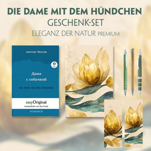 Anton Pawlowitsch Tschechow - Die Dame mit dem Hündchen Geschenkset (Buch mit Audio-Online) + Eleganz der Natur Schreibset Premium