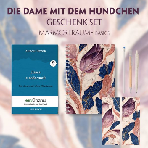 Anton Pawlowitsch Tschechow - Die Dame mit dem Hündchen Geschenkset (Buch mit Audio-Online) + Marmorträume Schreibset Basics