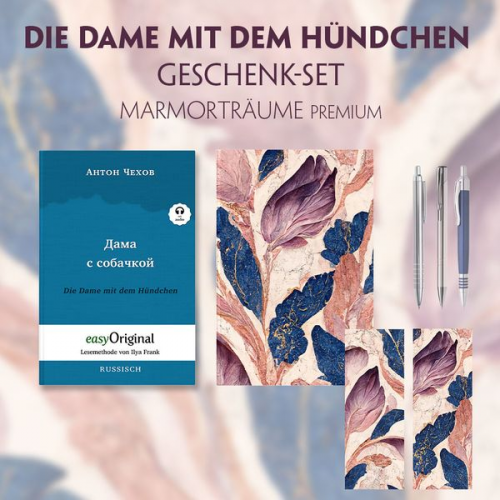 Anton Pawlowitsch Tschechow - Die Dame mit dem Hündchen Geschenkset (Buch mit Audio-Online) + Marmorträume Schreibset Premium