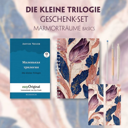 Anton Pawlowitsch Tschechow - Die kleine Trilogie Geschenkset (Buch mit Audio-Online) + Marmorträume Schreibset Basics