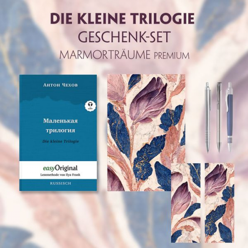 Anton Pawlowitsch Tschechow - Die kleine Trilogie Geschenkset (Buch mit Audio-Online) + Marmorträume Schreibset Premium