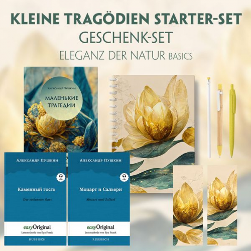 Alexander Puschkin - Kleine Tragödien Starter-Paket Geschenkset - 3 Bücher (mit Audio-Online) + Eleganz der Natur Schreibset Basics