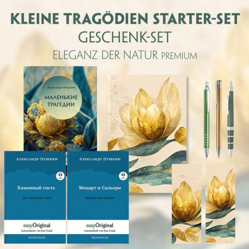 Alexander Puschkin - Kleine Tragödien Starter-Paket Geschenkset - 3 Bücher (mit Audio-Online) + Eleganz der Natur Schreibset Premium