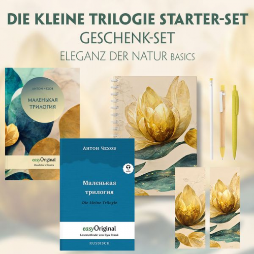 Anton Pawlowitsch Tschechow - Die Kleine Trilogie Starter-Paket Geschenkset - 2 Bücher (mit Audio-Online) + Eleganz der Natur Schreibset Basics