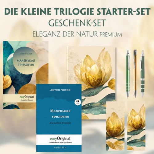 Anton Pawlowitsch Tschechow - Die Kleine Trilogie Starter-Paket Geschenkset - 2 Bücher (mit Audio-Online) + Eleganz der Natur Schreibset Premium