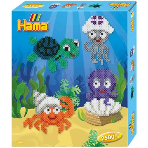 Hama 3249 - Geschenkpackung Unter Wasser, Bügelperlen Midi, ca. 2500 Stück inklusive Stiftplatten und Zubehör