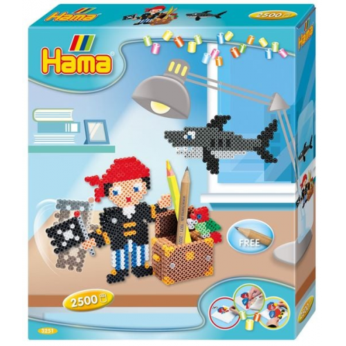 Hama 3251 - Geschenkpackung Piraten Spaß, Bügelperlen midi, 2500 Stück