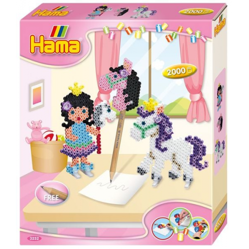 Hama 3252 - Geschenkpackung Pony Spaß, Bügelperlen midi, 2500 Stück