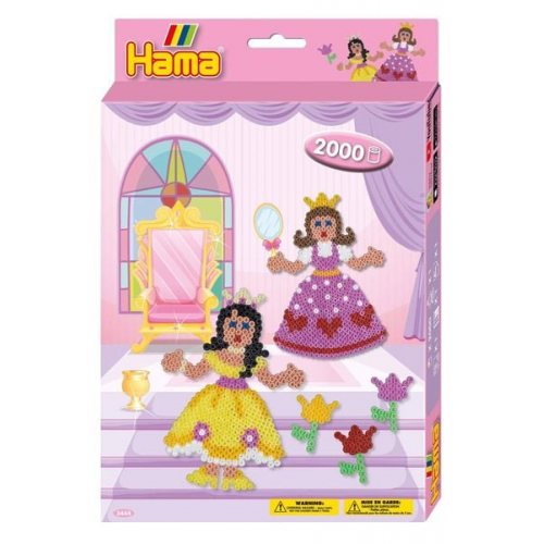 Hama 3444 - Bügelperlen, Geschenkpackung Prinzessin, 2000 Midi-Perlen und Zubehör