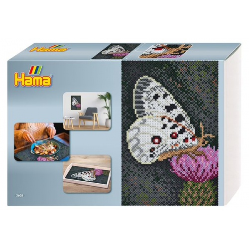 Hama 3605 - Hama Art Geschenkbox Schmetterling mit ca. 10000 Midi-Bügelperlen, Stiftplatten und Zubehör