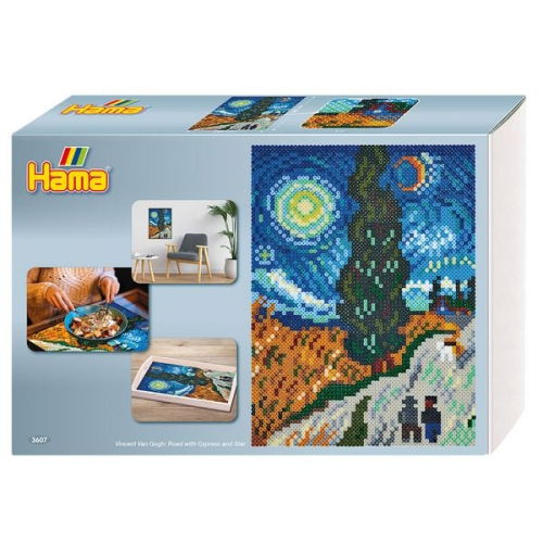 Hama 3607 - Hama Art Geschenkbox Van Gogh mit ca. 10000 Midi-Bügelperlen, Stiftplatten und Zubehör