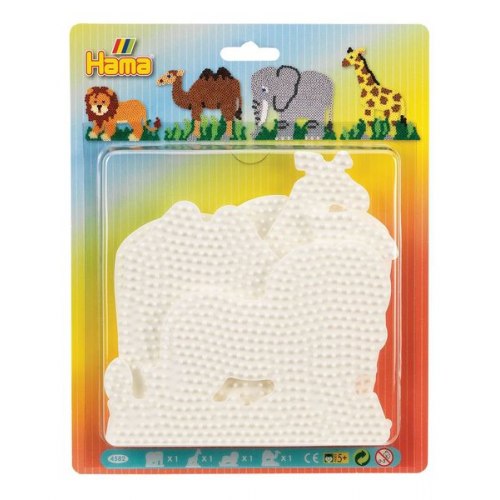 Hama 4582 - Blisterpackung große Stiftplatten, Elefant, Giraffe, Löwe, Kamel, 4er Set