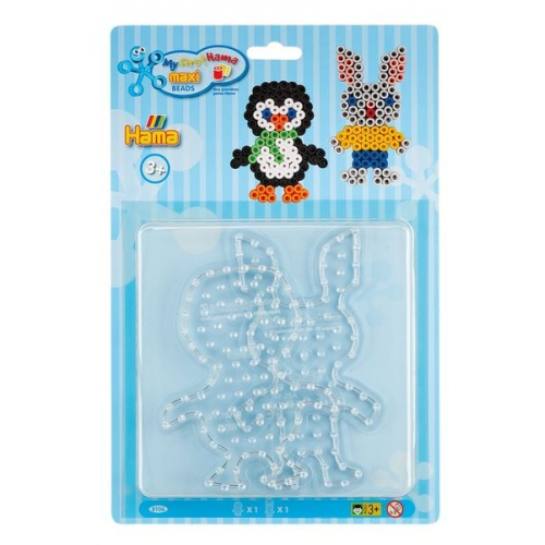 Hama 8106 - Maxi Stiftplatten 2er Set Pinguin und Kaninchen