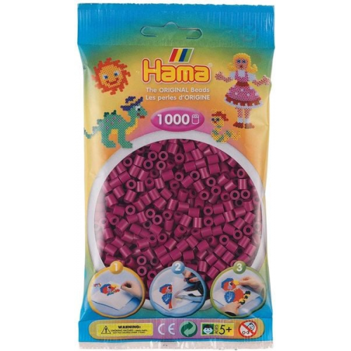 Hama 207-82 - Bügelperlen Midi, ca. 1000 Perlen in Pflaume