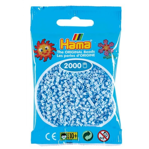 Hama 501-97 - Beutel mit Mini Bügelperlen Eisblau, 2000 Stück