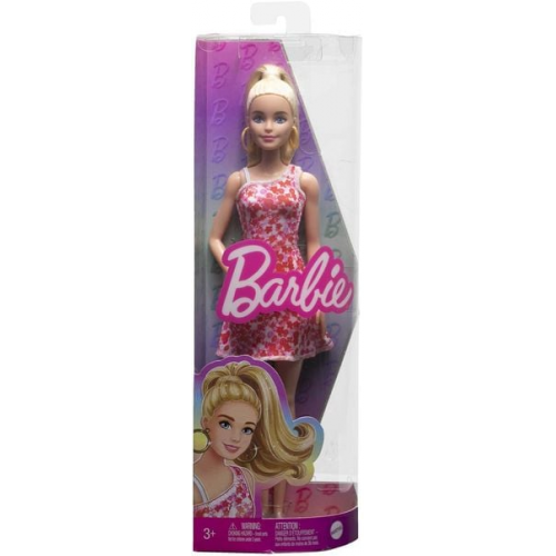 Barbie - Barbie Fashionistas-Puppe mit blondem Pferdeschwanz und Blumenkleid