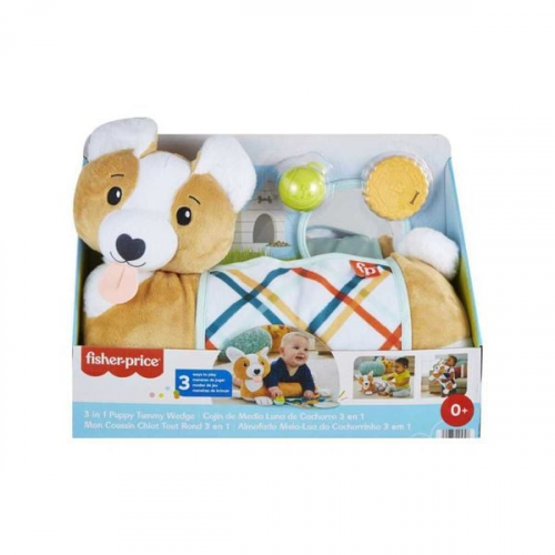 Fisher Price - 3-in-1 Hündchen Spielkissen für Bauchlage mit 3 Spielzeugen