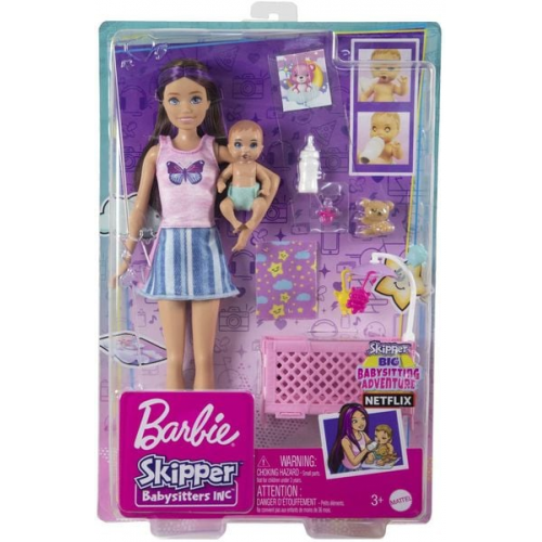 Barbie - Barbie Skipper Babysitters Inc. Puppe mit Gitterbett