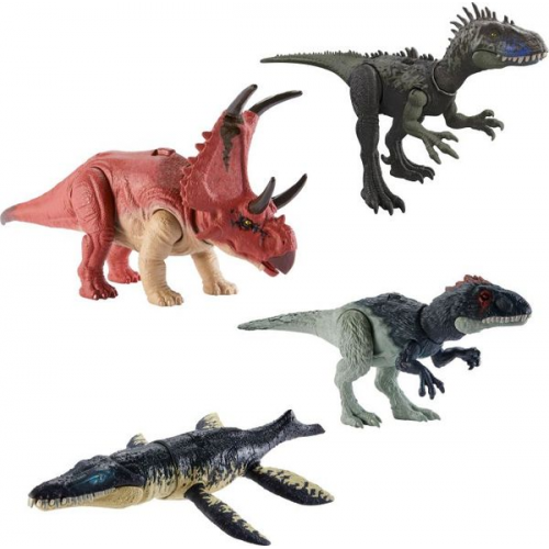 Mattel - Jurassic World Wild Roar, Figur inkl. AR Track-Code, Sort