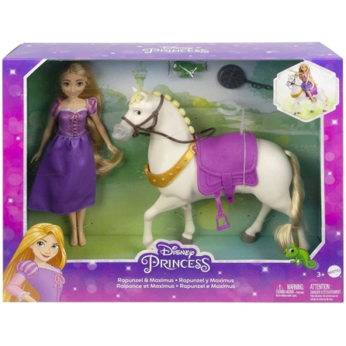 Mattel - Disney Princess Rapunzel und Maximus Spielfiguren mit Bratpfannenbürste