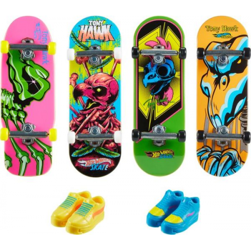 Von Tony Hawk inspiriertes Hot Wheels Skate Neon Bones Fingerboard und abnehmb