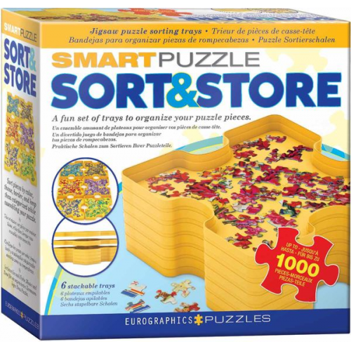 Eurographics 8955-0105 - Smart Puzzle Sort & Store Puzzle Sortierschalen, 6er Set stapelbar