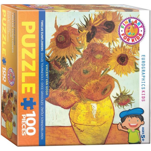 Eurographics 6100-3688 - Zwölf Sonnenblumen in einer Vase von van Gogh , Puzzle, 100 Teile