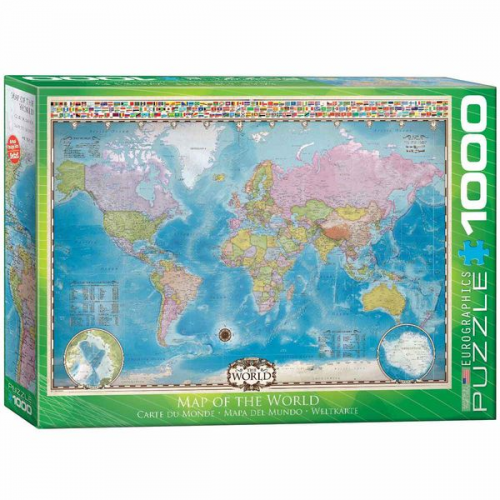 Eurographics 6000-0557 - Weltkarte mit Flaggen , Puzzle, 1.000 Teile