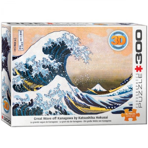 Eurographics 6331-1545 - Die große Welle vor Kanagawa von Hokusai, Lenticular, 3D-Puzzle, 300 XL-Teile