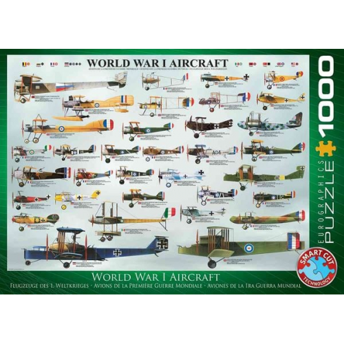 Eurographics 6000-0087 - Kriegsflugzeuge des 1. Weltkrieges , Puzzle, 1.000 Teile