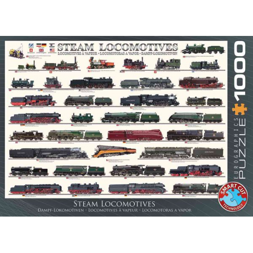 Eurographics 6000-0090 - Dampflokomotiven , Puzzle, 1.000 Teile