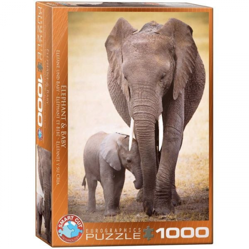 Eurographics 6000-0270 - Elephant & Baby , Puzzle, 1.000 Teile