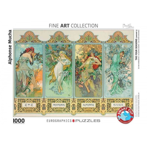 Eurographics 6000-0824 - Die vier Jahreszeiten von Alphonse Mucha , Puzzle, 1.000 Teile