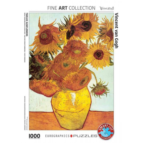 Eurographics 6000-3688 - Zwölf Sonnenblumen in einer Vase von van Gogh , Puzzle, 1.000 Teile