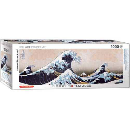 Eurographics 6010-5487 - Die große Welle von Kanagawa von Hokusai, Panorama Puzzle - 1000 Teile