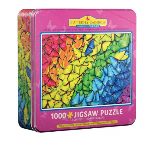 Eurographics 8051-5603 - Schmetterling Regenbogen Puzzledose, 1.000 Blech Puzzle