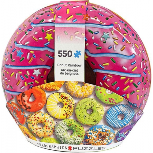 Eurographics 8551-5782 - Donut Rainbow, Puzzle, 550 Teile in Blechdose