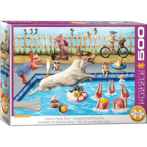 Eurographics 6500-5878 - Crazy Pool Day, Verrückter Pooltag, Family-Puzzle, Large Pieces, 500 Teile
