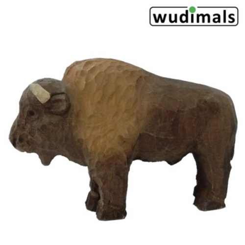 Wudimals A040467 - Bison, Bison, handgeschnitzt aus Holz